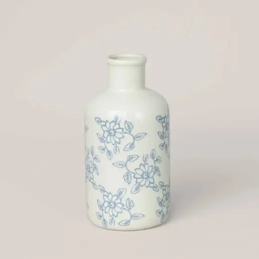Linens Floral Vazo 20x21 cm Ekru Beyaz