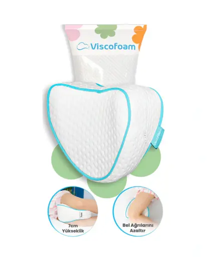 Viscofoam V Model Diz Arası Ortopedik Yastık Bacak Arası Visco Yastık - 23x23x5cm
