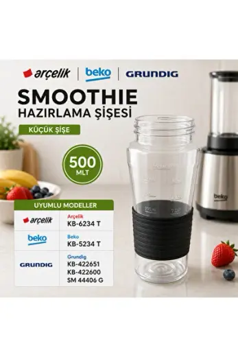 -ARÇELİK--KB-6234 T -Beko-KB-5234 T Smoothie Blender Karıştırma Şişesi(500 ML)(ORJİNAL YD PARÇA)