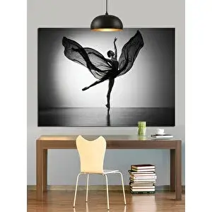 Tablomega Siyah Melek Dans Eden Balerin Dekoratif Kanvas - Mdf Ahşap Tablo 100x140 cm