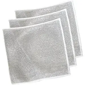 Bulaşık Ovma Ovalama Yanmış Yağ Ağır Kir Bezi Teli Telli Bez - 20x20 Cm. - 3 Adetlik Paket