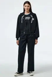 Converse Kadın Siyah Fermuarlı Hoodie 4