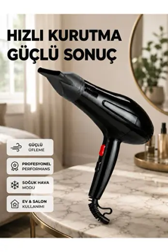 Preminyum Tüm Saç Tipleri İçin 2200W Güçlü Fön Makinesi
