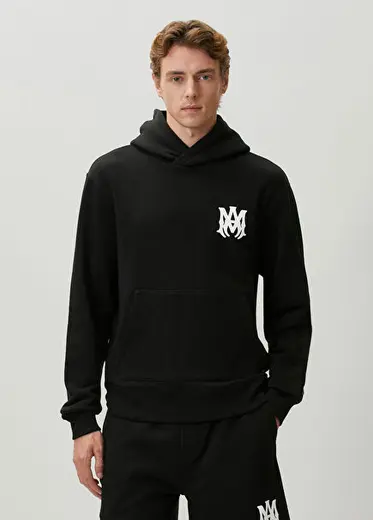 Siyah Kapüşonlu Sweatshirt