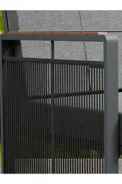 Upstyle Maris Bahçe Balkon Oturma Takımı Teak Masa Antrasit 4