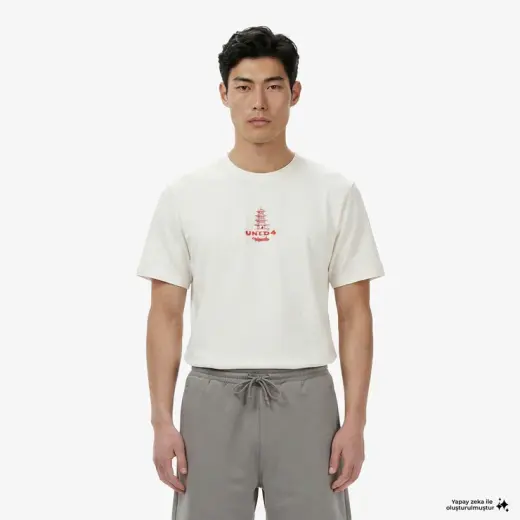 UNITED4 Regular Fit Erkek Bej T-Shirt