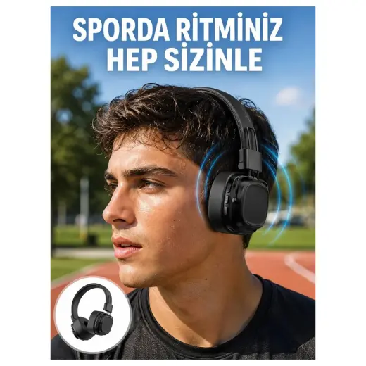 Zenviaa Katlanabilir Tasarımlı Taşınabilir Kablosuz Müzik Kulaklığı Yeni Nesil Zenviaab