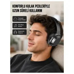 Aslanoğlu Store Mey Ithalat® Kablosuz Bluetooth Kulaklık 5.0 18 Saat Kullanım Dinamik Sürücü Siyah Yeni Nesil 1