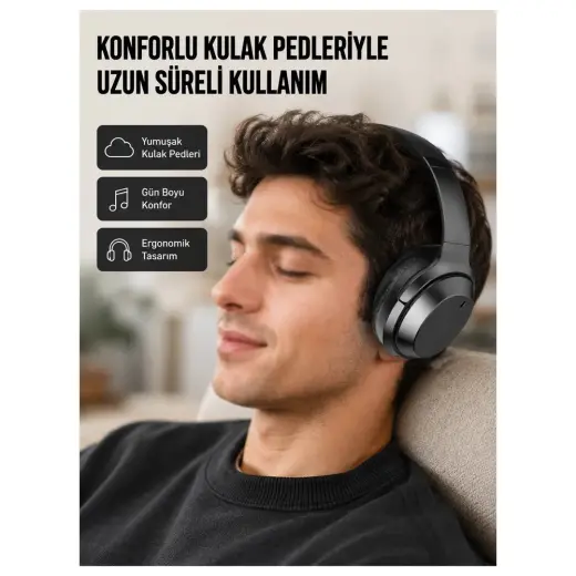 Aslanoğlu Store Mey Ithalat® Kablosuz Bluetooth Kulaklık 5.0 18 Saat Kullanım Dinamik Sürücü Siyah Yeni Nesil