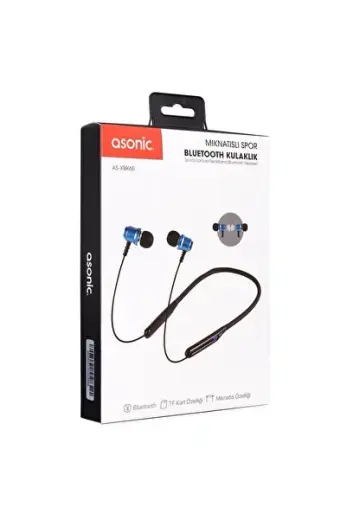 Kulaklık Mikrofonlu Bluetooth Spor Boyun Askılı Mıknatıslı AS-XBK65