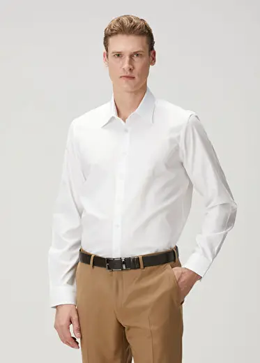 Custom Fit Beyaz Gömlek