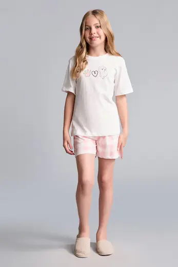 Regular Fit 2'Li Pijama Takımı Kız Çocuk