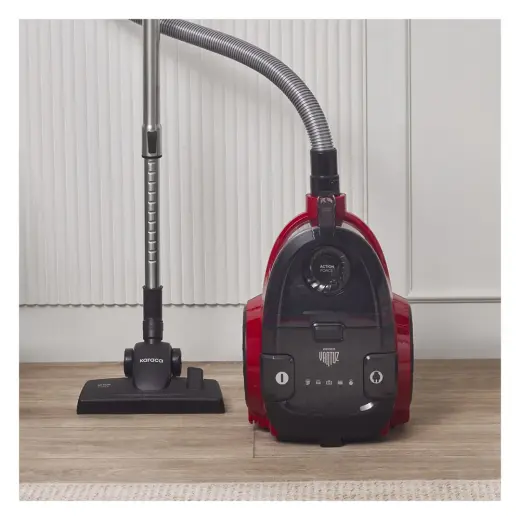 Karaca Vantuz Action Force X10 2 Lt Toz Torbasız Hazneli Elektrikli Süpürge Cherry Red 899 W