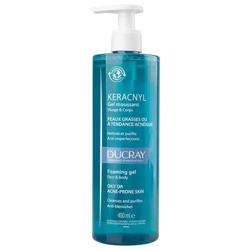 Ducray Keracnyl Yağlı ve Akneye Eğilimli Ciltler için Yüz Temizleme Jeli 400 ml