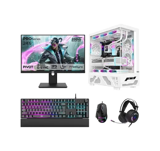 Dragos DRX7857 R7-7800X3D 32 GB 2 TB Gen4 NVMe 12 GB RTX5070 24.5" Free Dos Masaüstü Oyuncu Bilgisayarı