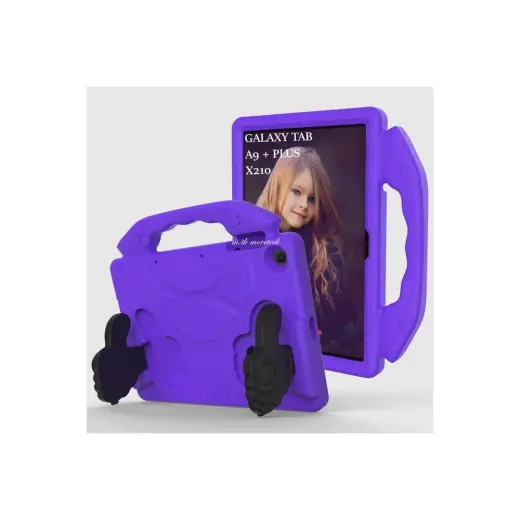 M.TK Moveteck Samsung Galaxy Tab A11+ Plus/A9 + Plus 11 Inç Çocuklar Için Tablet Kılıfı Standlı Karekterli Kollu Tutamaklı Renkli Like Silikon