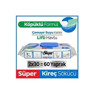Sleepy Easy Clean Süper Kireç Sökücü Yüzey Temizlik Havlusu&mendili 2x30 (60 Yaprak)