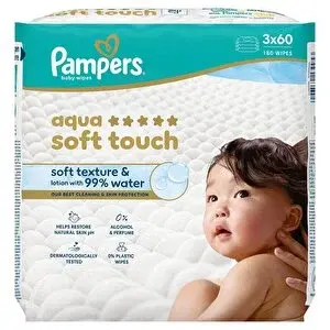 Pampers Aqua Soft Touch Islak Mendil 3x60 Adet