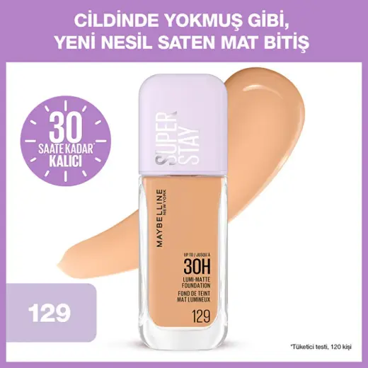 Maybelline New York Super Stay Lumi Matte Fondöten 129