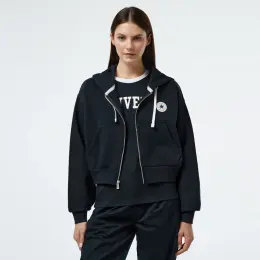 Converse Kadın Siyah Fermuarlı Hoodie 12