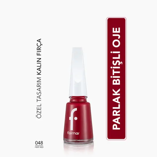 Flormar Nail Enamel Yoğun Pigmentli Oje 048 Fiery Red