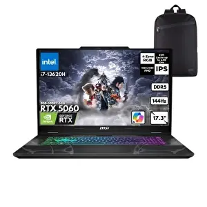 MSI CYBORG 17 i7-13620H 64-GBDDR5 2 TBSSD RTX5060 (8GB-GDDR7-55W) 17.3 inç FHD 144Hz Windows 11 Home +S.Çantası B13WFKG-091XTRHMF38