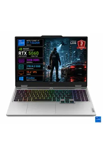 Loq 15IRX10 83JE01BETR-02 I7-13645HX 32 GB 1 tb SSD RTX5060 8 gb Tgp 100W 15.6" IPS 144Hz Freedos