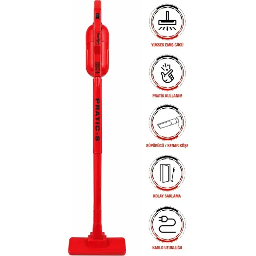 Fantom Pratik P 1200 Dik Süpürge - Kırmızı