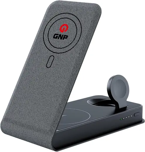 GNP 3'ü 1 Arada 10.000 mAh Powerbank Standi, USB-C Baglanti Tipi, Akilli Telefonlar için, Siyah