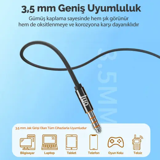 Juo 3.5 mm Jack Girişli Mikrofonlu Kablolu Kulak İçi Kulaklık Metal