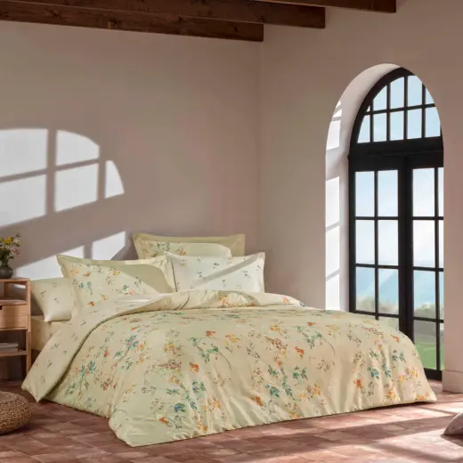 Linens Glima Pamuk Saten Nevresim Takımı Çift Kişilik Bej