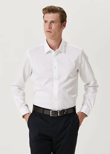 Custom Fit Beyaz Gömlek