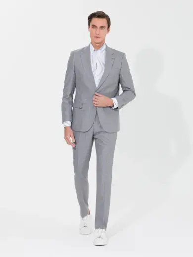 Gri Slim Fit Takım Elbise