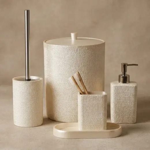Linen Banyo Seti İnci