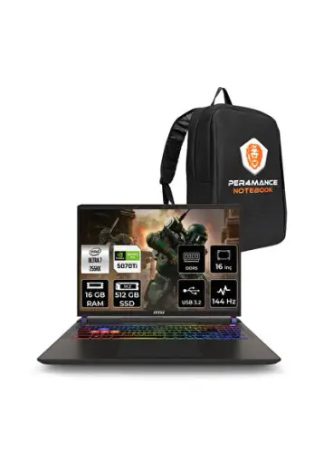Vector 16 HX AI Ultra 7 255HX 16 GB 512 GB SSD RTX5070TI/12 GB 140W 16'' WUXGA FDOS Gaming Laptop