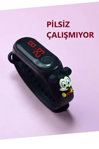 Dijital Dokunmatik Kol Saat Pembe Kız Çocuk Slikon Kordon Bileklik Su Geçirmez