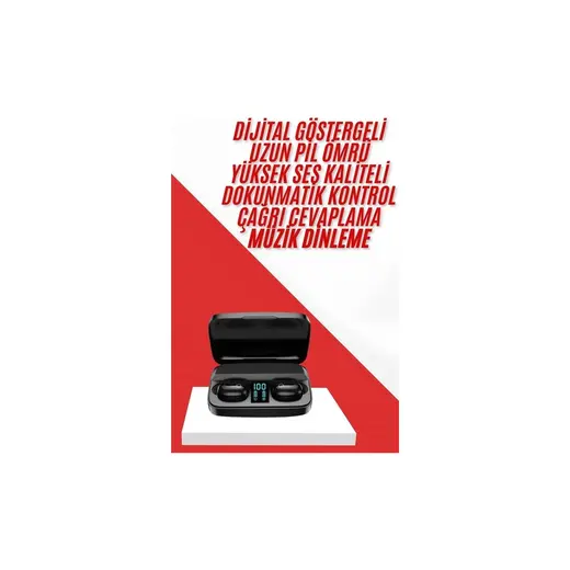 sbodurhome Kablosuz Bluetooth Kulaklık Android ve Ios Uyumlu LED Göstergeli Powerbankli