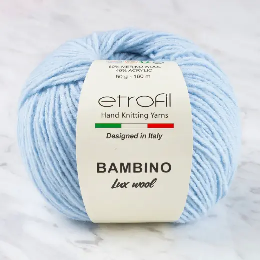 Etrofil Bambino Lux Wool Açık Mavi El Örgü İpliği - 70516