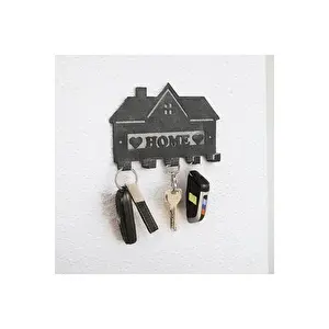 DECORELAX Metal Anahtarlık Askısı Siyah Model 2 - Şık Ve Dayanıklı Duvar Montajlı Anahtar Askısı