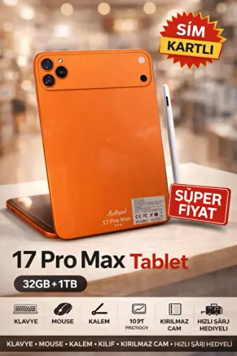 17 ProMax Sim Kartlı Kayıtlı 1TB Hafıza 32GB Rom Full Set Hediyeli