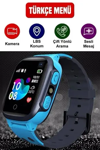 X56 Sim Kartlı Akıllı Saat Çocuk Konum Takipli Lbs Akıllı Çocuk Saati Mavi Gri