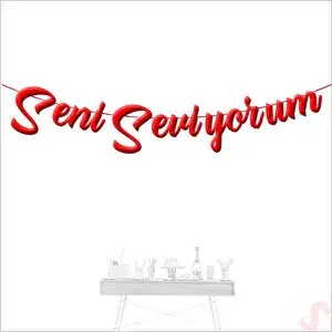 SüSLe Bebek ve Parti Seni Seviyorum Metalik Karton Banner, 115 Cm