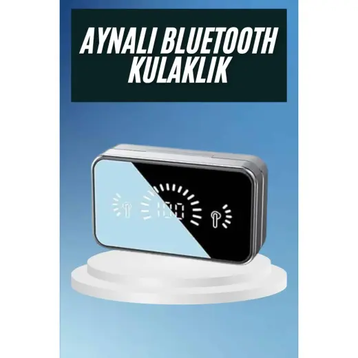 Akıllı Bayi Powerbankli Bluetooth Kulaklık Yüksek Ses Aynalı Çift Dijital Gösterge Ekranı Aby