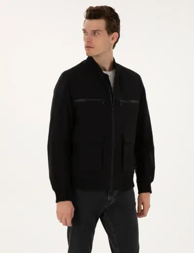 Siyah Regular Fit Mont
