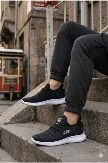0085 Pasomia Rahat Hafif Anatomik Triko Bağcıksız Sneaker Spor Ayakkabı