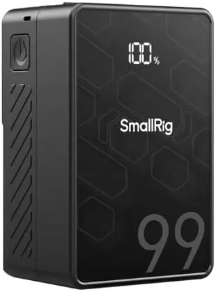 SmallRig Mini V-Mount Batarya, BP Port, D-Tap ve USB-C, 6800 mAh, 65W Hızlı Şarj, 14.54V, LG Hücreli