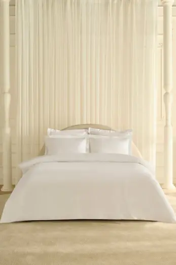 Karaca Home Ina 80 Tel %100 Pamuk Percale Çift Kişilik Nevresim Takımı Beyaz