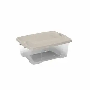 Qlear Box Transparent Bej 12lt Büyük Saklama Kutusu