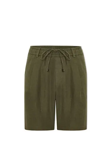 Escape Haki Linen Erkek Şort