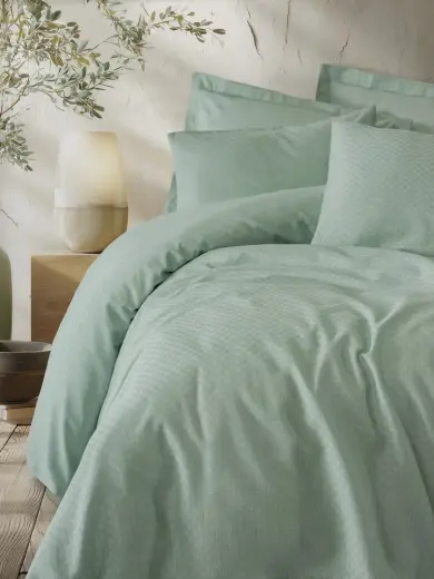 Plaid Ranforce Çift Kişilik Nevresim Takımı Plaid Adaçayı